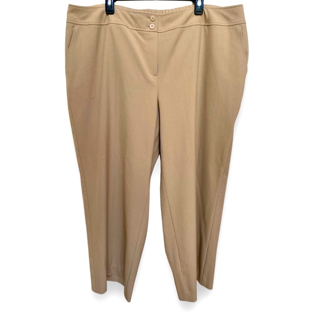 Talbots Wide Leg Crop Khaki Pants - Plus Size 24W
